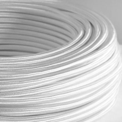 GI Gambarelli cablu H03 acoperit cu mătase alb 3G0.75 50m | Matase | Alb