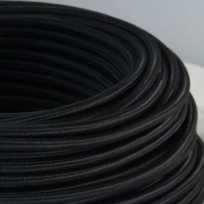 GI Gambarelli cablu H03 acoperit cu mătase negru 3G0.75 50m | Matase | Negru