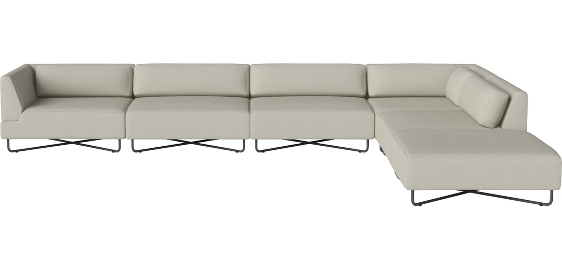 Bolia Canapea de Grădină Modulară Orlando O2 cu 6 Module și Open-end – Dreapta, inclusiv Perne Brezza - Țesătură de Exterior, Nisip 400×100×67 cm 1
