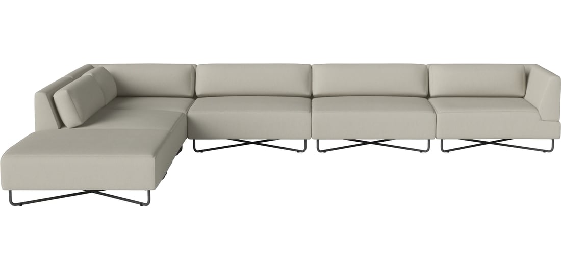 Bolia Canapea de Grădină Modulară Orlando O2 cu 6 Module și Open-end – Stânga, inclusiv Perne Brezza - Țesătură de Exterior, Nisip 400×100×67 cm 1