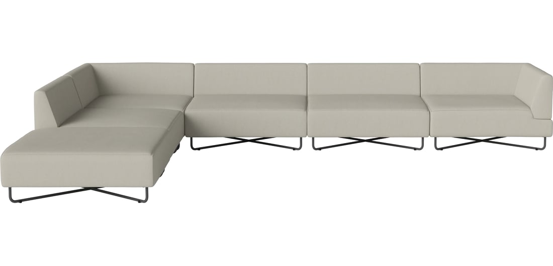 Bolia Canapea de Grădină Modulară Orlando O2 cu 6 Module și Open-end – Stânga Brezza - Țesătură de Exterior, Nisip 300×100×67 cm 1