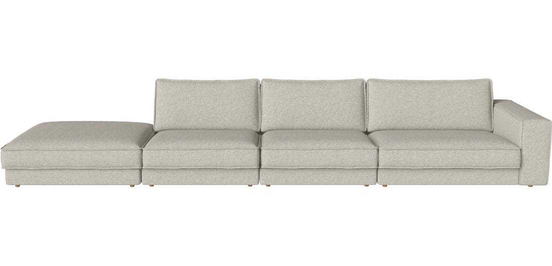 Bolia Canapea Modulară Noora cu 4 Module și Puf - Stânga Nantes - Țesătură Netedă, Nisip 465×127×80 cm 1