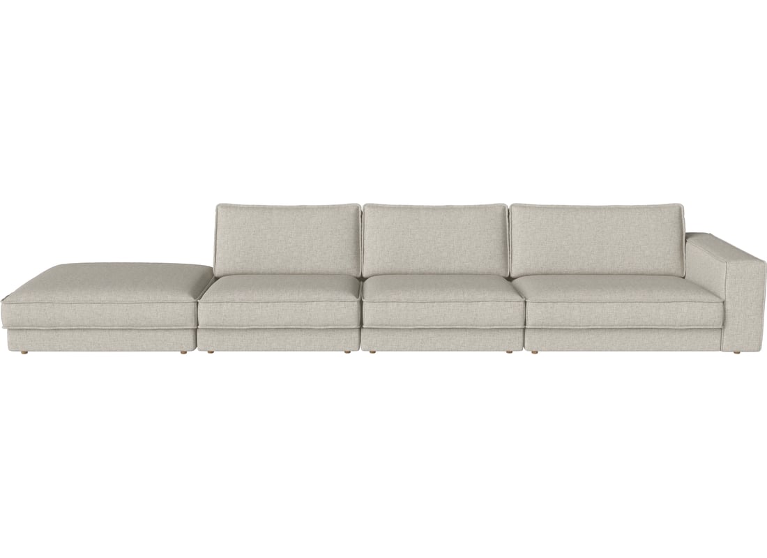 Bolia Canapea Modulară Noora cu 4 Module și Puf - Stânga Nantes - Țesătură Netedă, Nisip 465×127×80 cm 2