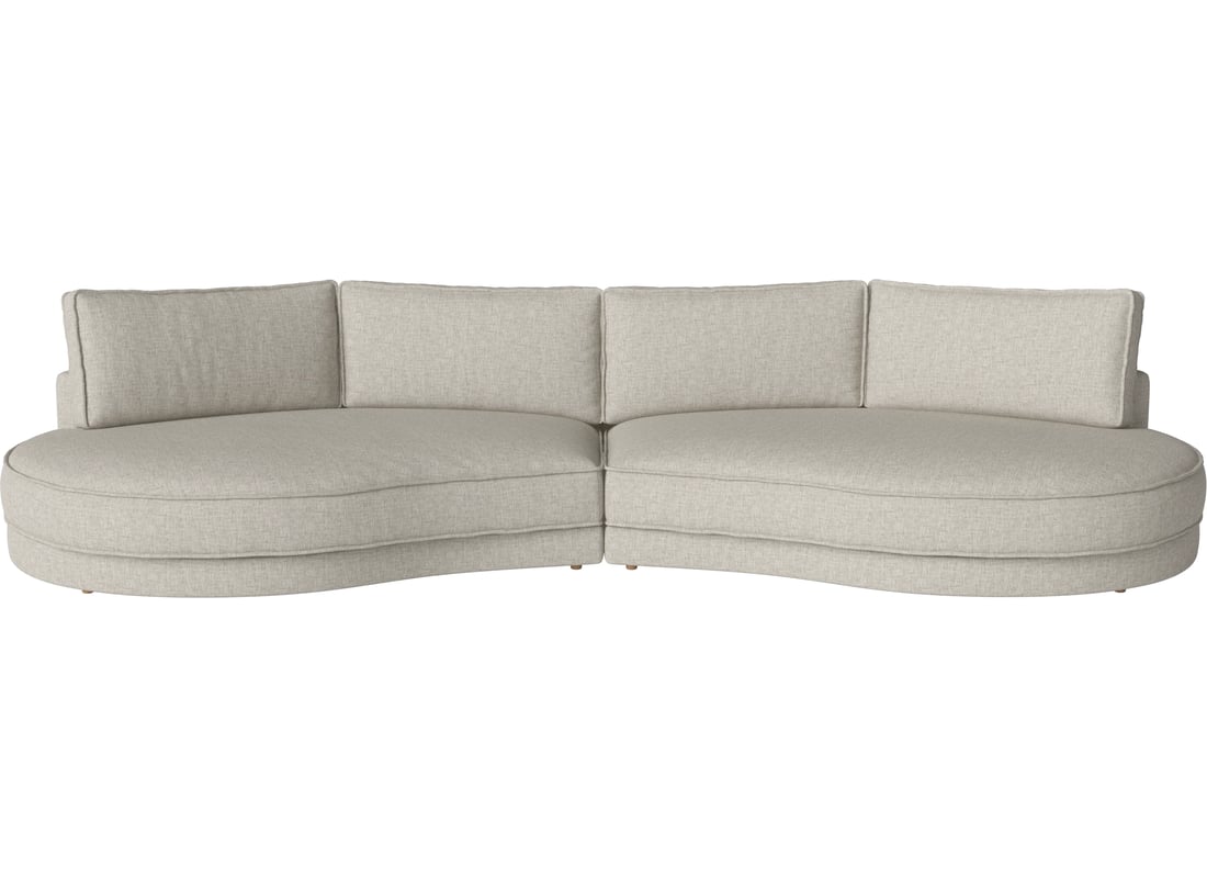 Bolia Canapea Modulară Noora cu 2 Module și Open-end Rotunjit 127 cm Nantes - Țesătură Netedă, Nisip 410×166×80 cm 2
