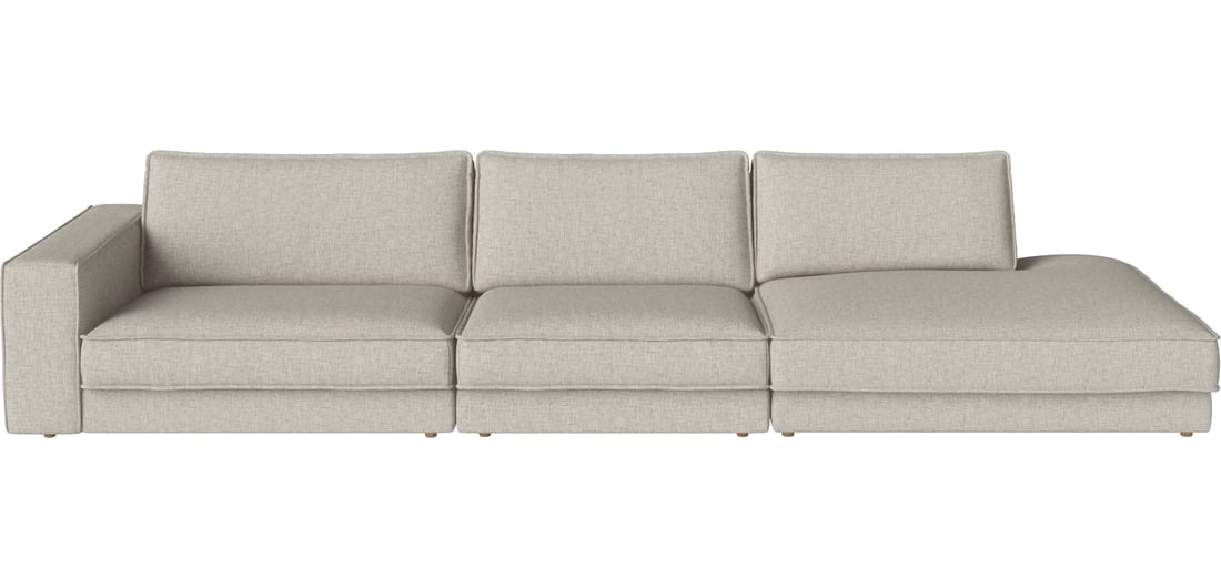 Bolia Canapea Modulară Noora cu 3 Module și Colț Mare - Dreapta Nantes - Glat vävning, Sand 385×127 cm 80 cm 1