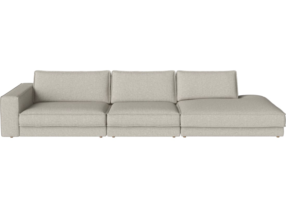 Bolia Canapea Modulară Noora cu 3 Module și Colț Mare - Dreapta Nantes - Glat vävning, Sand 385×127 cm 80 cm 2