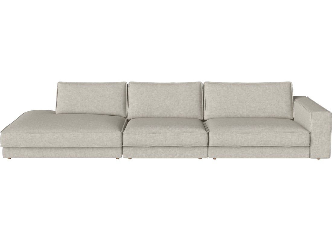 Bolia Canapea Modulară Noora cu 3 Module și Colț Mare - Stânga Nantes - Glat vävning, Sand 385×127 cm 80 cm 2