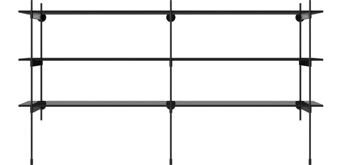 Bolia Combinație de Rafturi ROD 15 Sticlă Transparentă/Neagră 158×36,70×85 cm 1