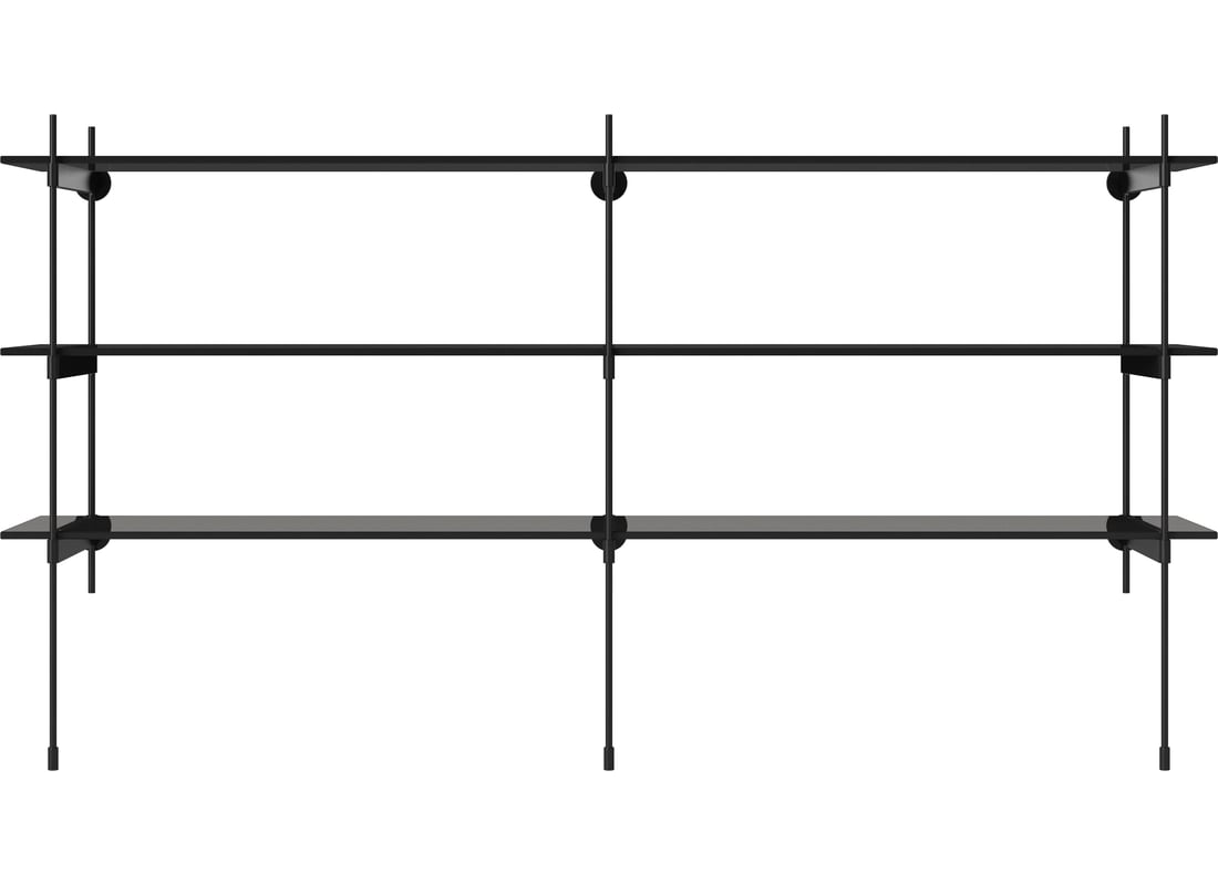 Bolia Combinație de Rafturi ROD 15 Sticlă Transparentă/Neagră 158×36,70×85 cm 2