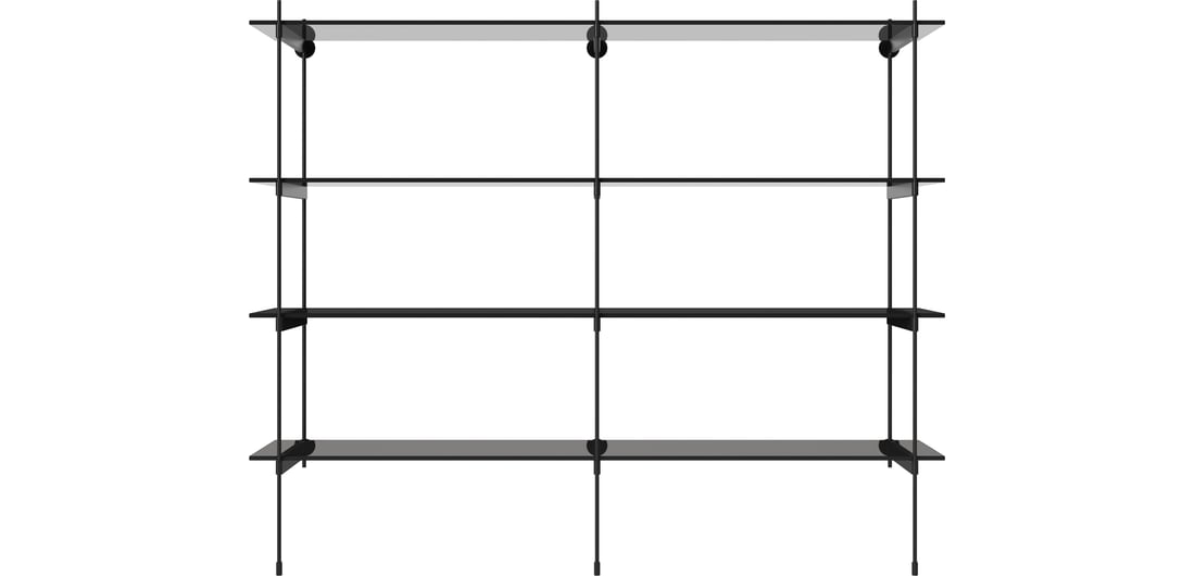 Bolia Combinație de Rafturi ROD 17 Sticlă Transparentă/Neagră 158×36,70×130 cm 1