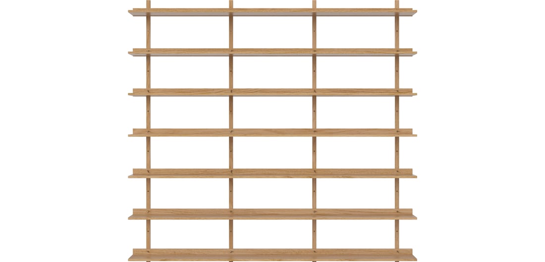 Bolia Sistem Raft de Perete Kari 210×224 Stejar Uluit, Furnir 223,40×24,70×209,60 cm 1