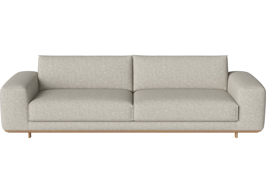 Bolia Canapea Gest 3-Locuri Nantes - Țesătură Netedă, Nisip 260×104×71 cm 2
