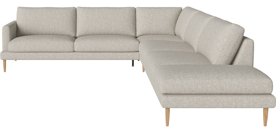 Bolia Canapea Colțar Veneda Slim de 6 Persoane cu Capăt Deschis - Dreapta Nantes - Țesătură Netedă, Nisip 273x326x81 cm 1