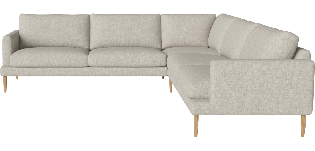 Bolia Canapea de Colț Slim Veneda 6 Locuri Nantes - Țesătură Netedă, Nisip 273×94×83 cm 1