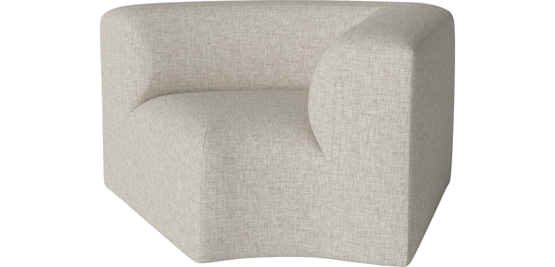 Bolia Modul de Colț Curbat Angle Mare 45 - Dreapta Nantes - Țesătură Netedă, Nisip 101×95×67 cm 1