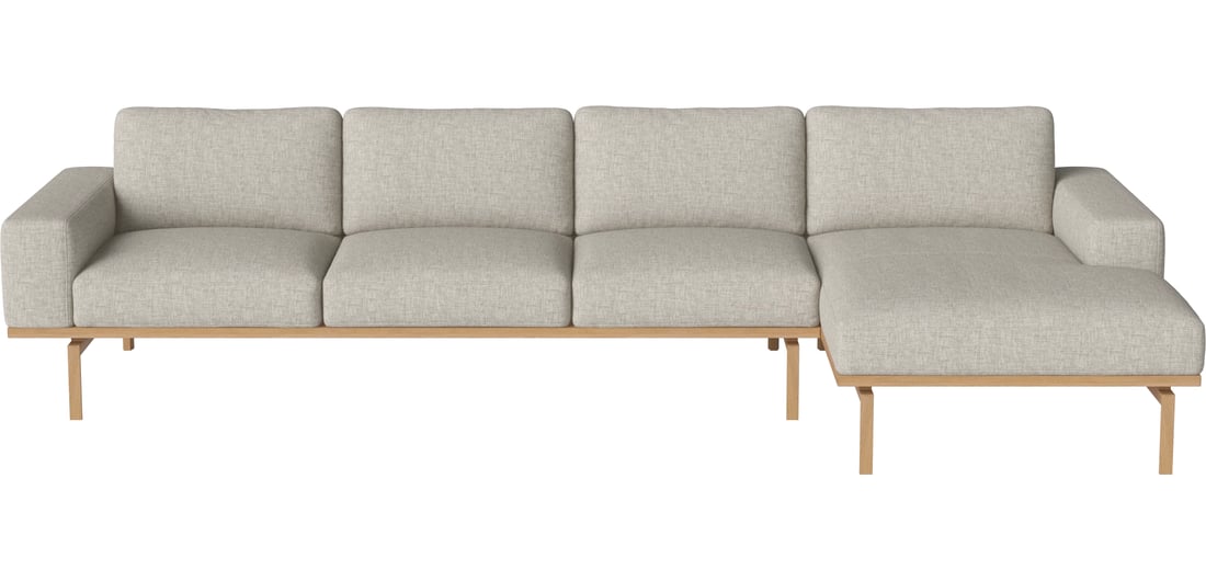 Bolia Canapea Elton 4 Locuri cu Șezlong - Dreapta Nantes - Țesătură Fină, Nisip 338×100×77 cm 1