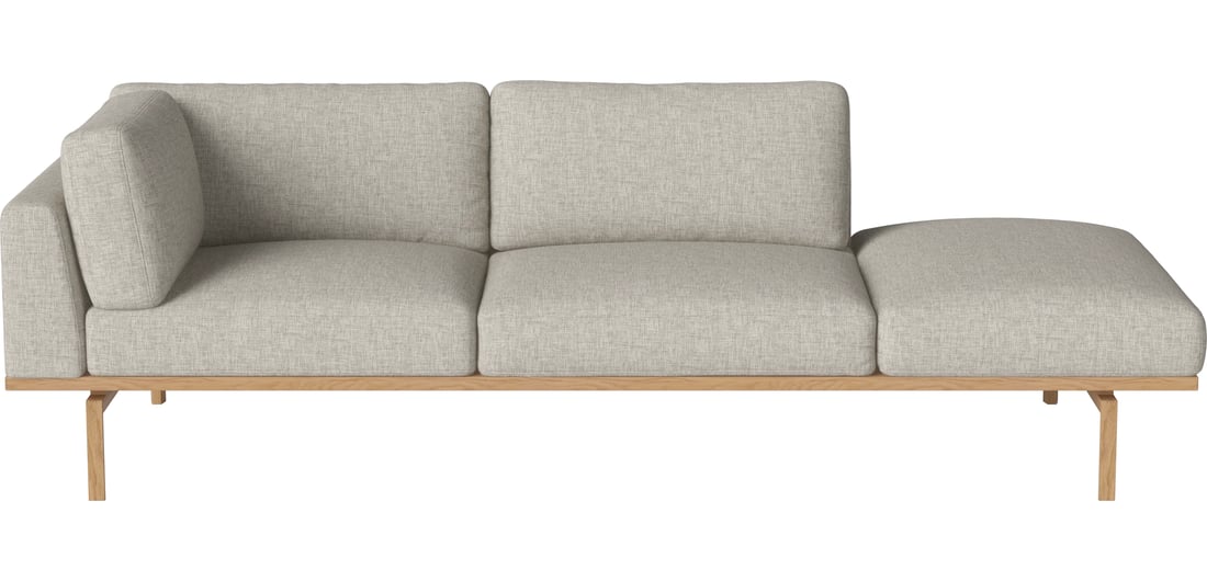Bolia Canapea Elton 2,5 Locuri cu Open End - Dreapta Nantes - Țesătură Fină, Nisip 258×100×77 cm 1