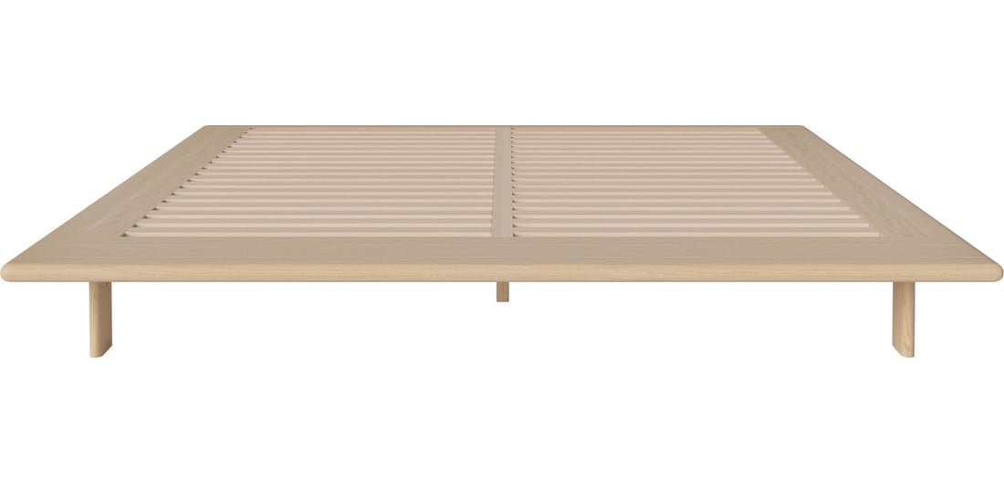 Bolia Cadru de Pat Haven 206 cm Stejar Alb Uluit, Masiv 1
