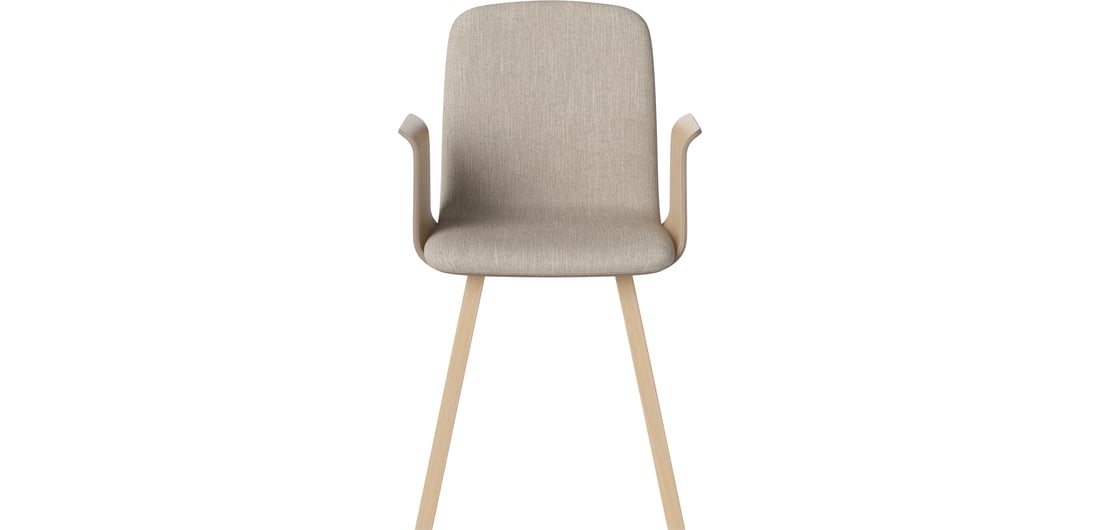 Bolia Scaun Tapițat de Dining Palm cu Brațe Finisate Baize - Țesătură Netedă, Sand 54,10×49,50×82 cm 1
