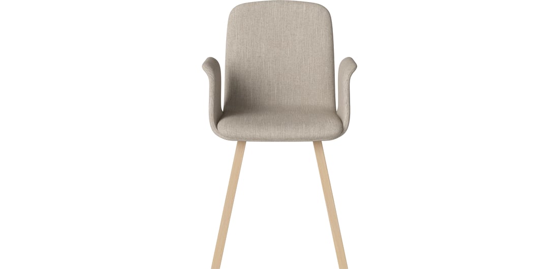 Bolia Scaun Complet Tapițat de Dining Palm cu Brațe Baize - Țesătură Netedă, Sand 54,10×49,50×82 cm 1