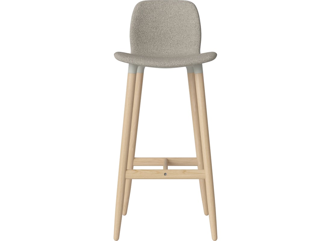 Bolia Scaun Înalt Seed H76 cm - Tapițat/Picioare din Lemn Monza - Bouclé și Textură, Nisip 43,7×45×103 cm 2