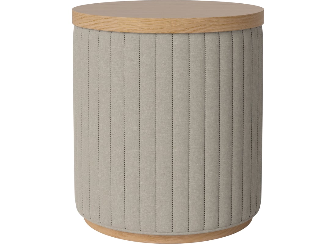 Bolia Puf cu Tăvița Rigato Soil - Glat vävning, Sand 47 cm 2