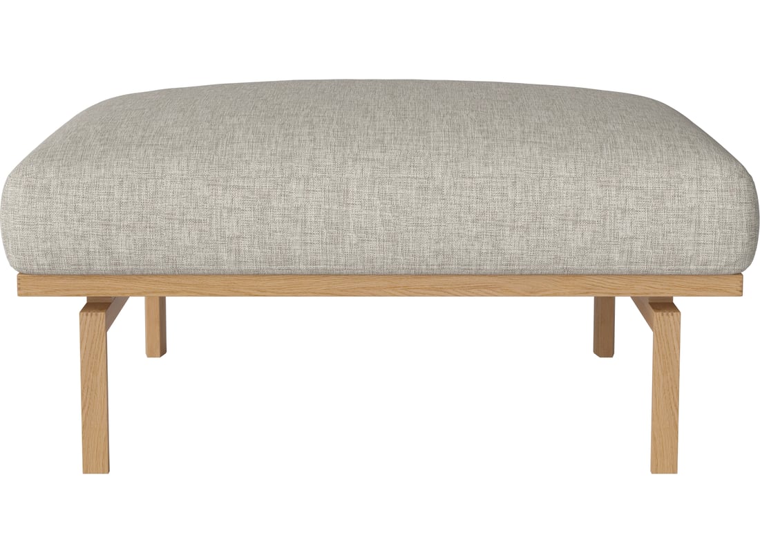 Bolia Puf Elton 100×75 cm Nantes - Pânză Netedă, Nisip 100×75×42 cm 2