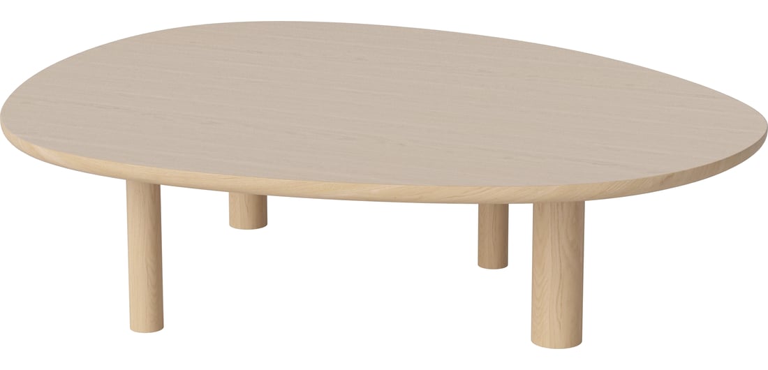 Bolia Masă de Cafea Latch 150×130 cm Stejar Alb Pigmentat, Masiv 129,50×150×39 cm 1