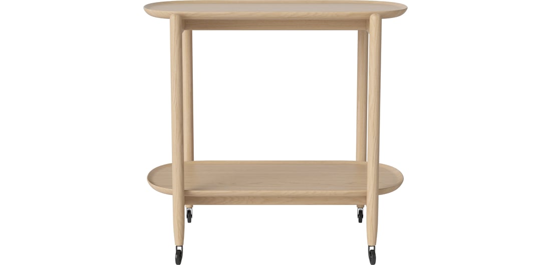 Bolia Cărucior de Bar Coupe 80×40 cm Stejar Uluit Alb 1