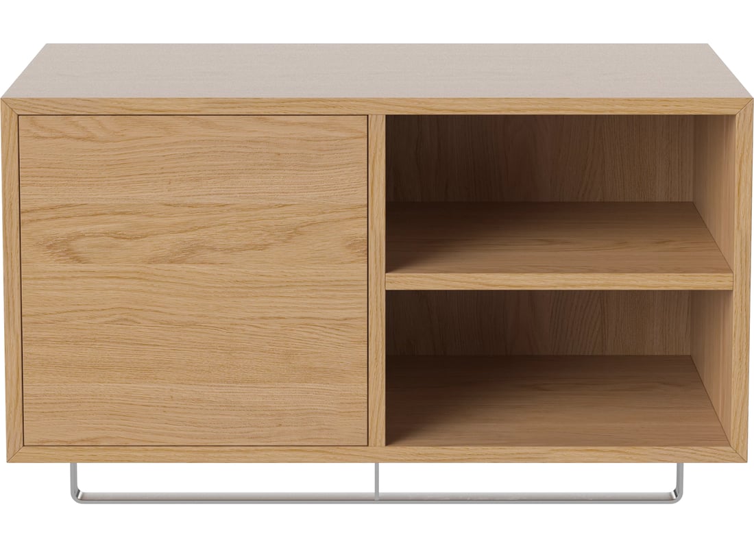 Bolia Modul de Raft Case 1x2 cu Ușă, Rafturi și Bară de Umerașe - 35 cm Stejar Uluit, Furnir 2