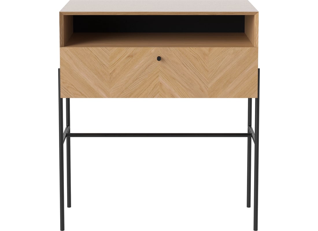 Bolia Comodă Luxe cu 1 Sertar - High Stejar Uluit, Furnir 71×40×80 cm 2