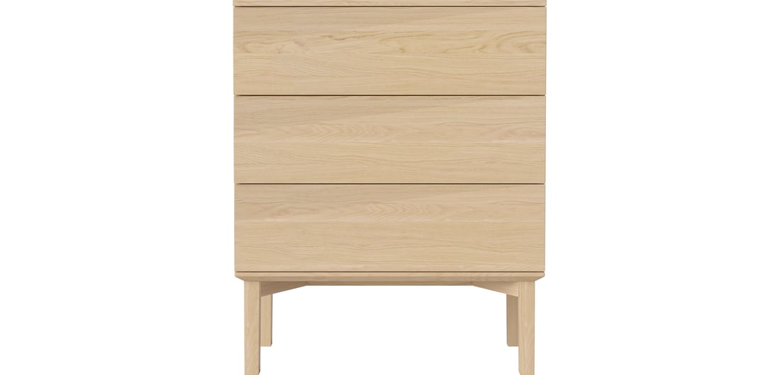 Bolia Comomodă Silent cu 3 Sertare Stejar Albăluit Uluit, Furnir 80×45×97,50 cm 1