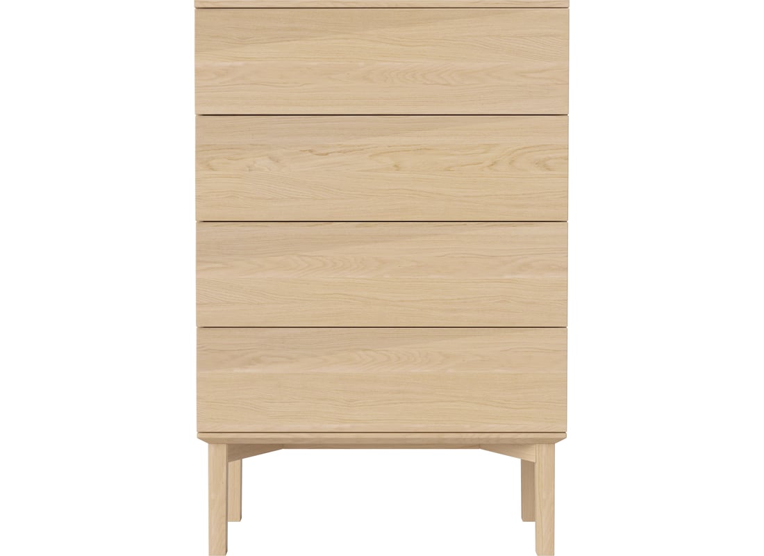 Bolia Comomodă Silent cu 4 Sertare Stejar Albăluit Uluit, Furnir 80×45×120 cm 2