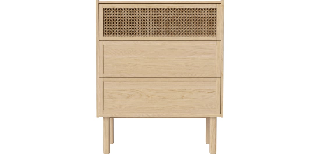 Bolia Comoda Cana 91,5 cm Stejar Alb Uluit, Furnir 1