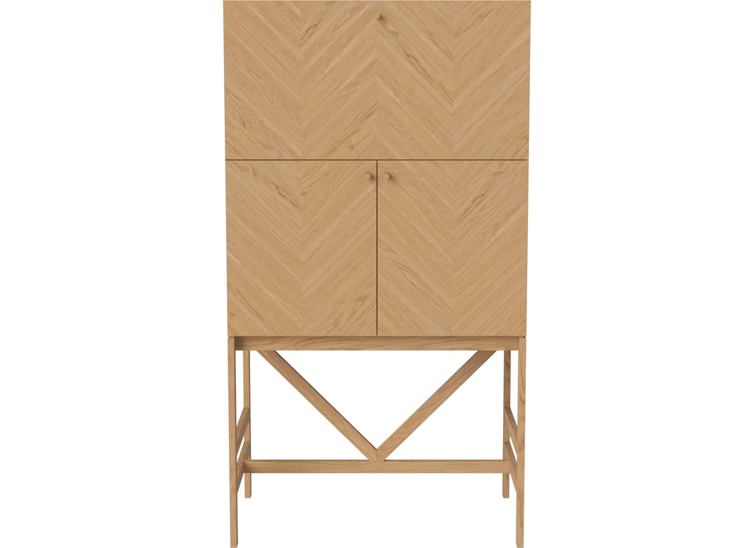 Bolia Bar Luxe Stejar Uluit, Furnir 68×40×125 cm 2