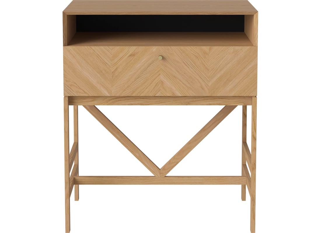 Bolia Mobil cu 1 Sertar Luxe Stejar Uluit, Furnir 68×40×80 cm 2