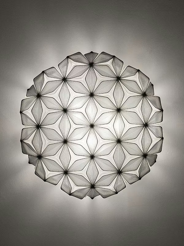 Slamp Plafonieră/Aplică C'est La Vie | Opalflex & Lentiflex | Black/White | Design Handmade Italia Ø71/47/34 cm