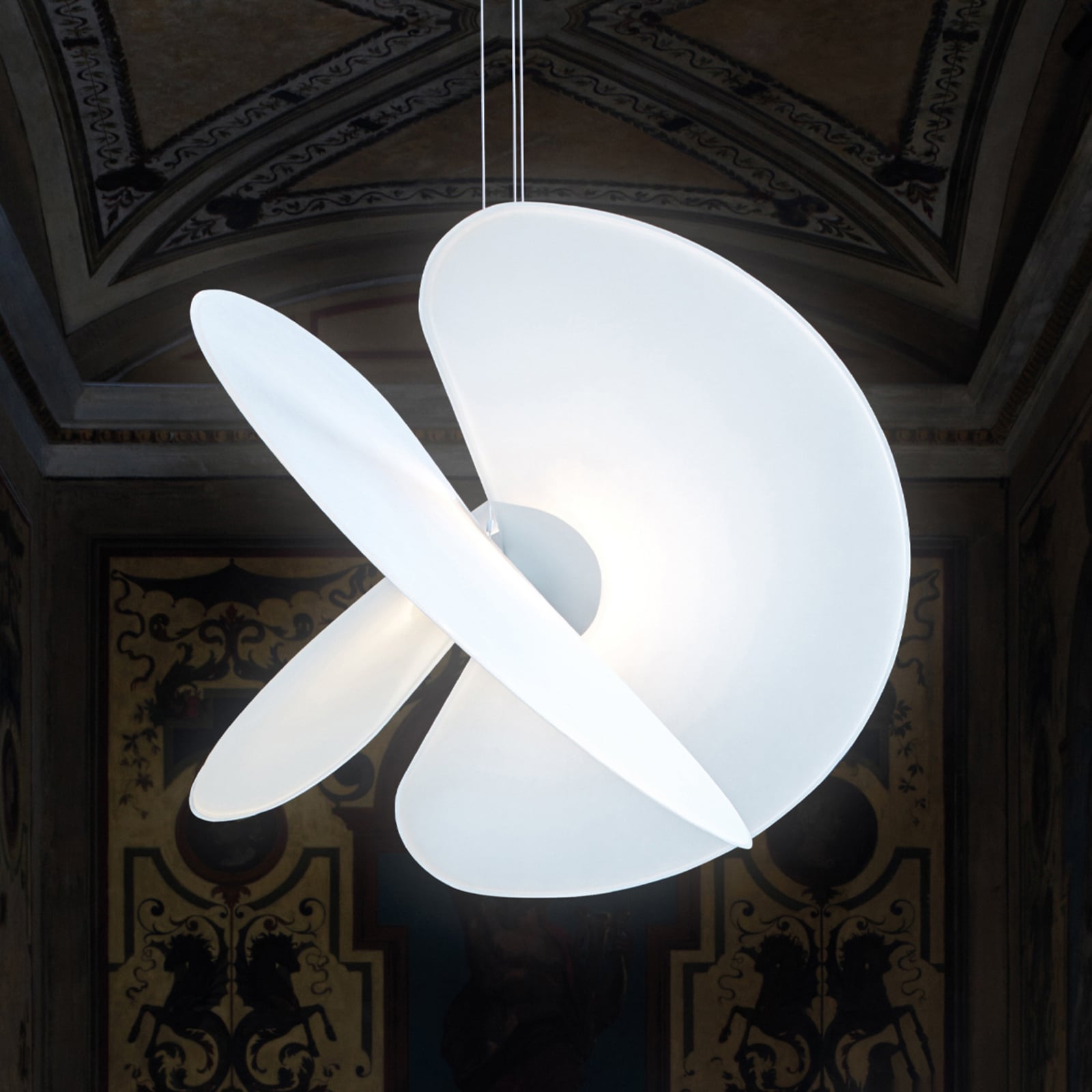 Luceplan lustră Levante | Led albă 28W | Ø 60 cm