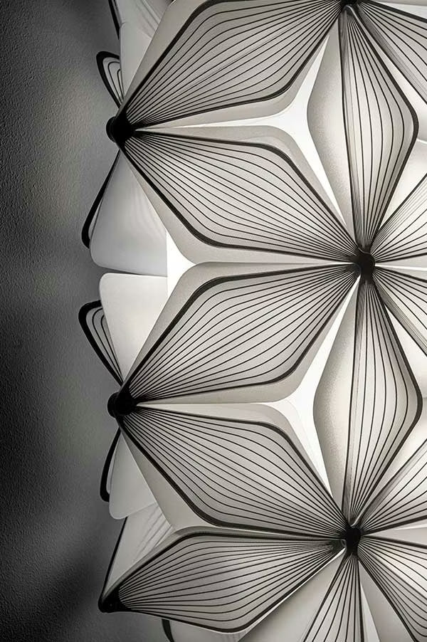 Slamp Plafonieră/Aplică C'est La Vie | Opalflex & Lentiflex | Black/White | Design Handmade Italia Ø71/47/34 cm