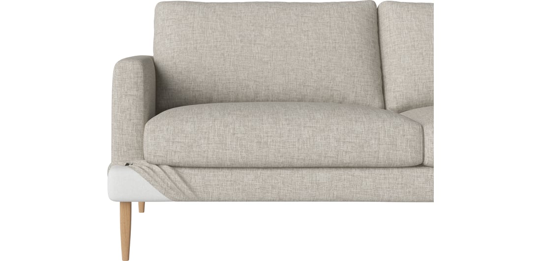 Bolia Husă Canapea Modulară Veneda Slim cu 6 Module și Colț Deschis - Stânga | Nantes - Țesătură Netedă, Nisip | 48×23×88 cm