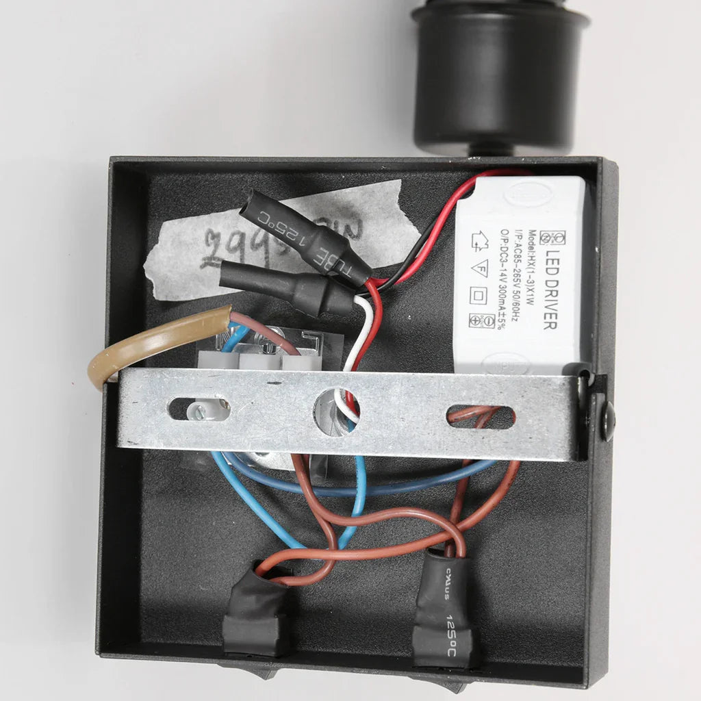 Lampă de perete Stang 8208ZW Negru + Abajur Velur Albastru