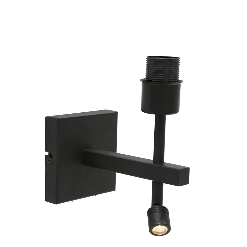 Lampă de perete Stang 8208ZW Negru + Abajur Velur Albastru