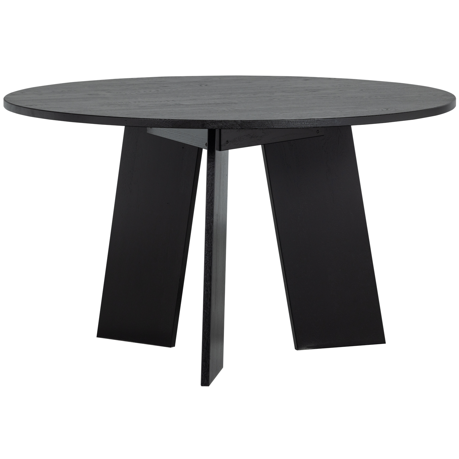 WOOOD masa dining FRIES | stejar | Negru | 75x129x129 cm