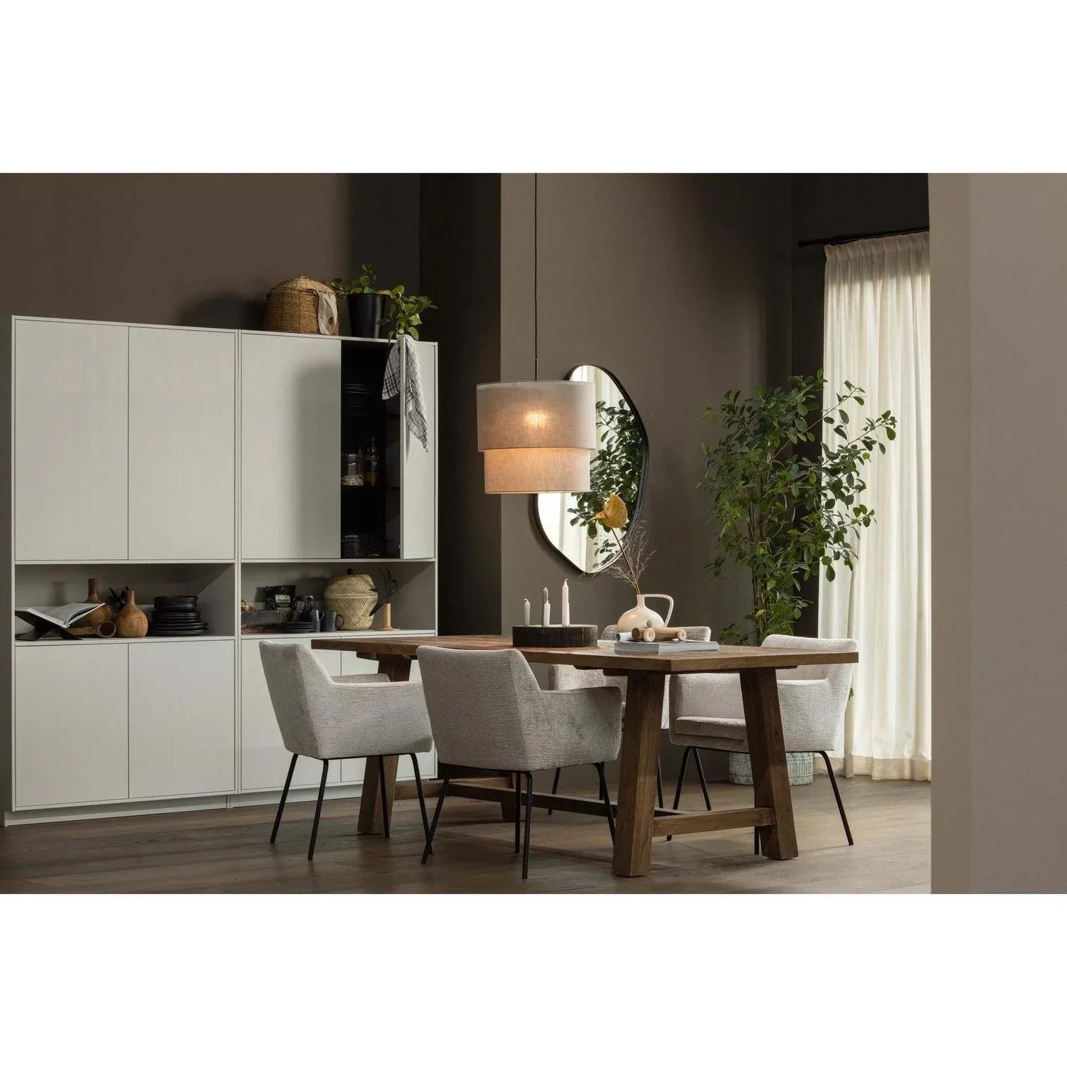 KAM DINING CHAIR WITH ARMREST SAND