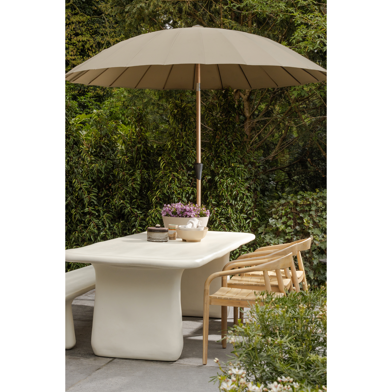 WOOOD banca dining LOGGIA | Fiber Reinforced Polymer | Natural | 45x227x40 cm