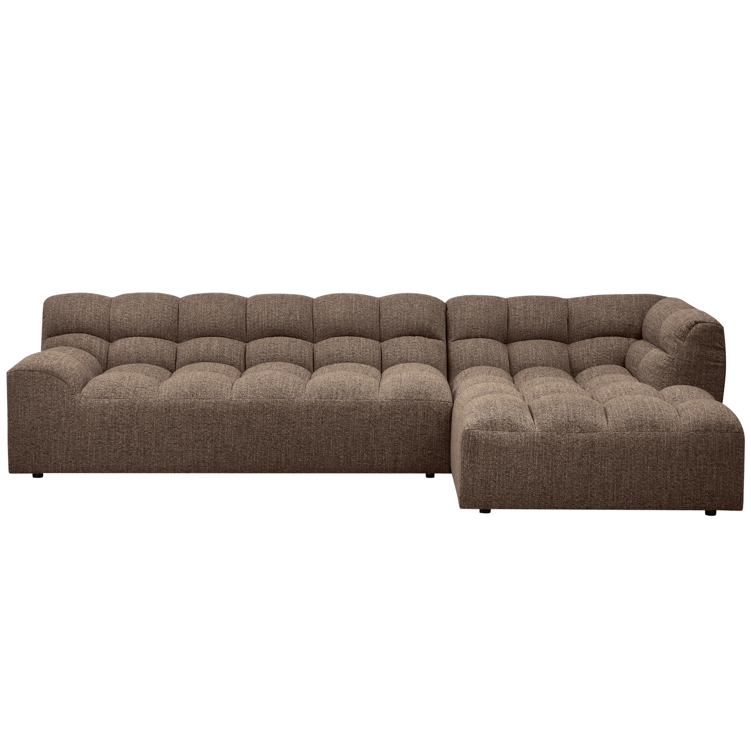 WOOOD canapea mare ALLURE CHAISE LONGUE | 94% Pes / 6% Ny | Maro inchis | 79x324x165 cm