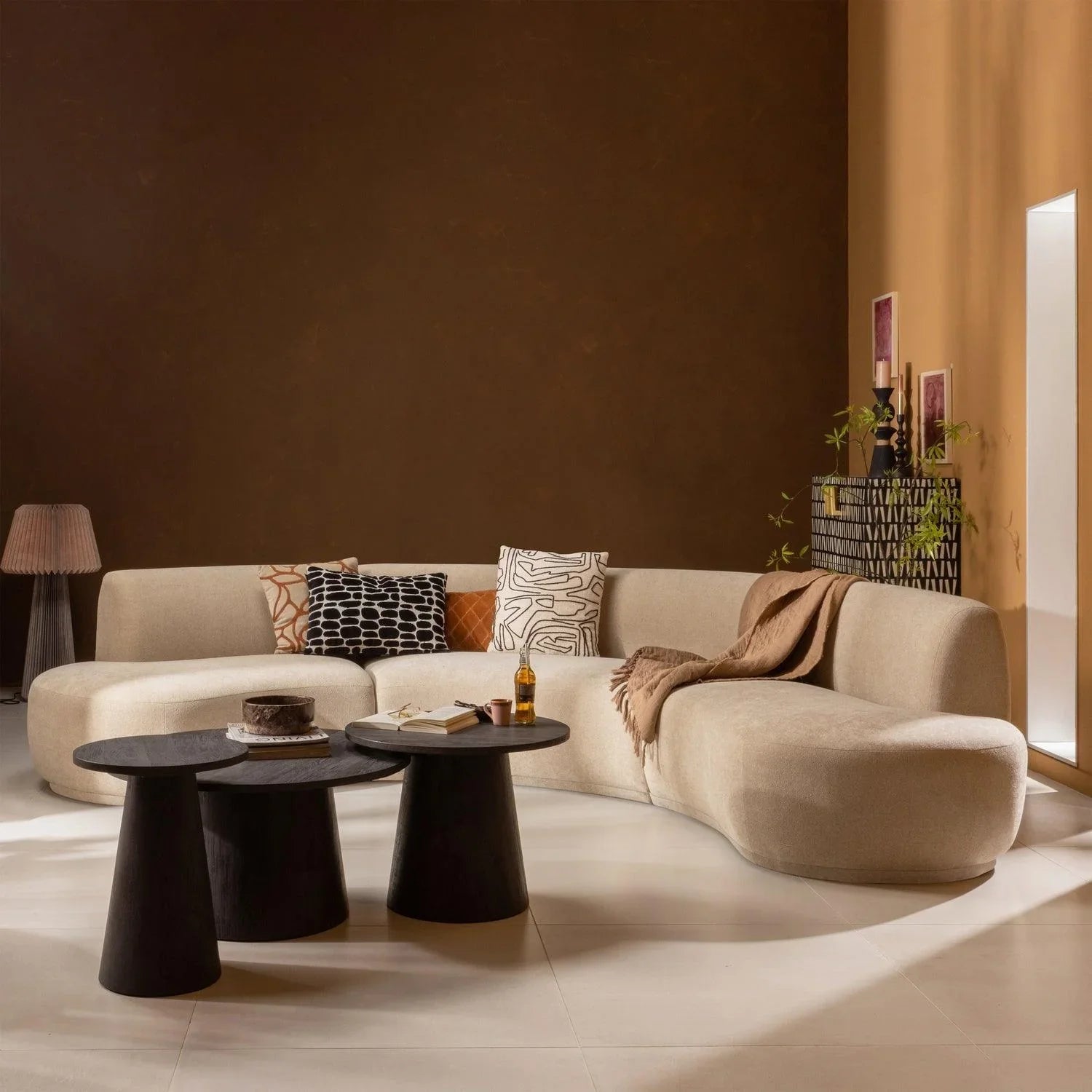 VITO COFFEE TABLE MDF DARK BROWN 40xØ80CM