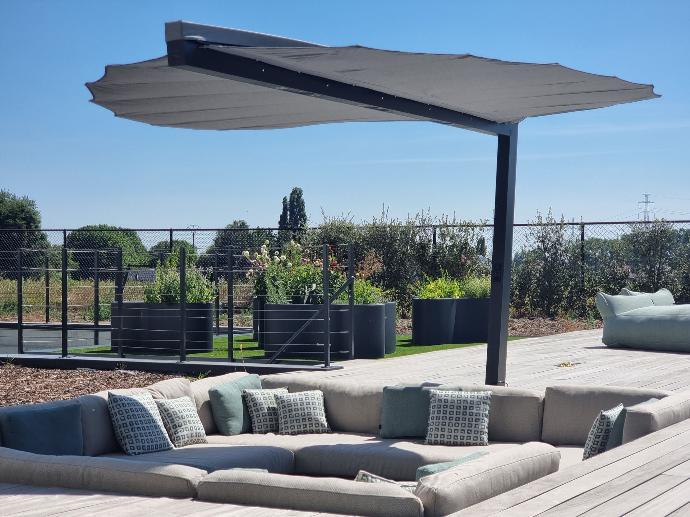 Sistem de umbrire LEAF de la Heatsail, 460 x 360 cm – Soluția unică 4-în-1 pentru terasă