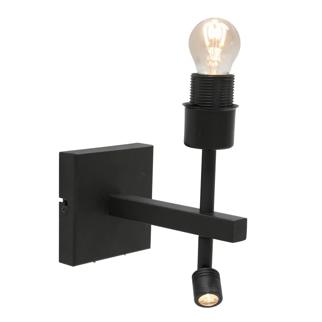 Lampă de perete Stang 8208ZW Negru + Abajur Velur Albastru