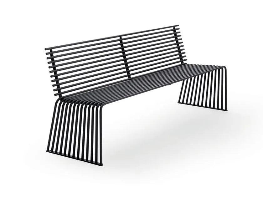 Banca metalica cu spatar - URBANTIME by Diemmebi - PARIS14A.RO